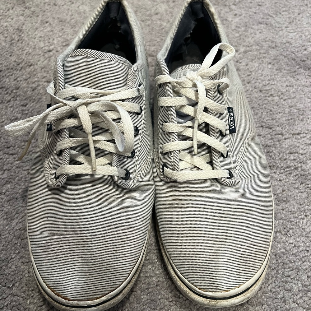 Vans Black and White Striped Sneakers